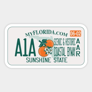 A1A Scenic & Historic Coastal Byway All-American Road license plate Sticker